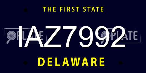 IAZ7992 Delaware License Plate