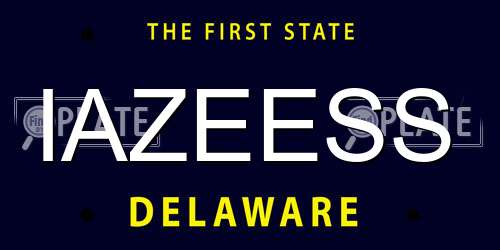 IAZEESS Delaware License Plate