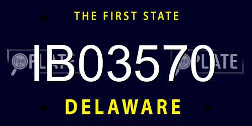 IB03570 Delaware License Plate