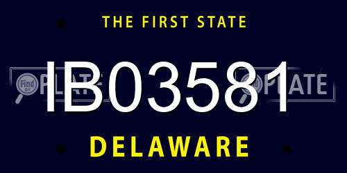 IB03581 Delaware License Plate