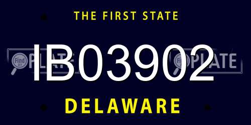 IB03902 Delaware License Plate
