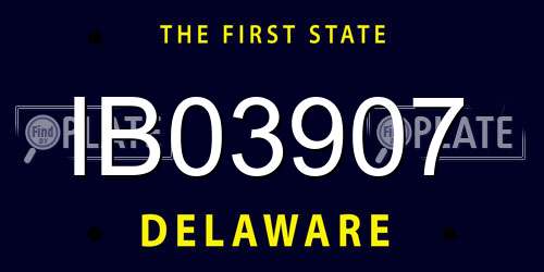IB03907 Delaware License Plate
