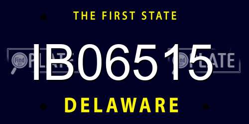 IB06515 Delaware License Plate