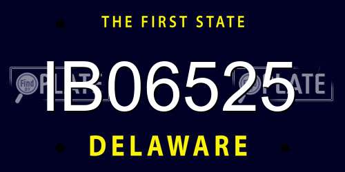 IB06525 Delaware License Plate