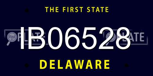 IB06528 Delaware License Plate