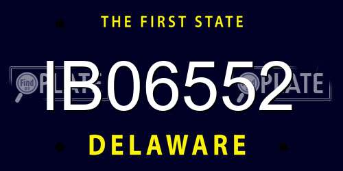 IB06552 Delaware License Plate