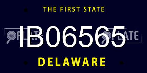 IB06565 Delaware License Plate