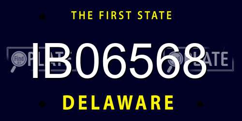 IB06568 Delaware License Plate