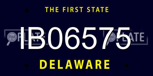 IB06575 Delaware License Plate