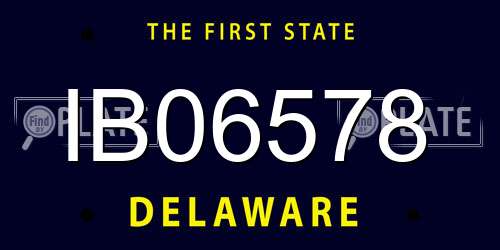 IB06578 Delaware License Plate