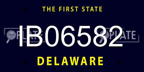 IB06582 Delaware License Plate