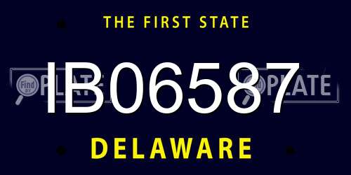 IB06587 Delaware License Plate