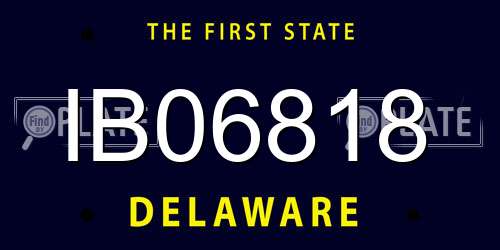 IB06818 Delaware License Plate