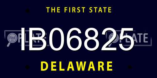 IB06825 Delaware License Plate