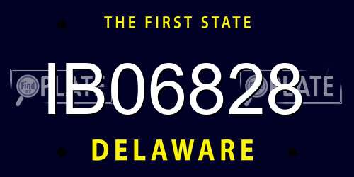 IB06828 Delaware License Plate