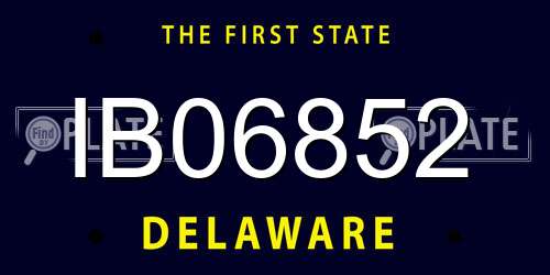 IB06852 Delaware License Plate