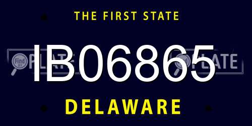 IB06865 Delaware License Plate