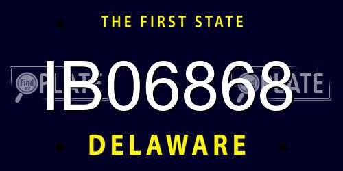 IB06868 Delaware License Plate