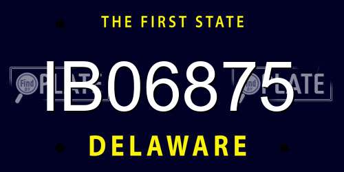 IB06875 Delaware License Plate