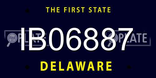 IB06887 Delaware License Plate