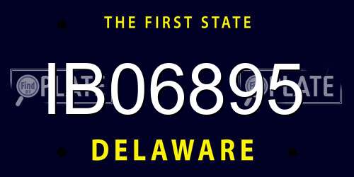 IB06895 Delaware License Plate