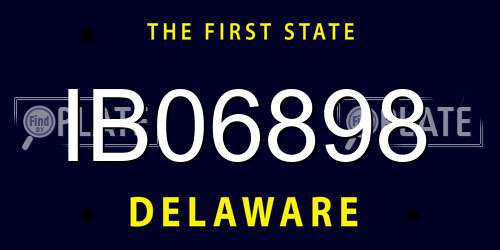 IB06898 Delaware License Plate
