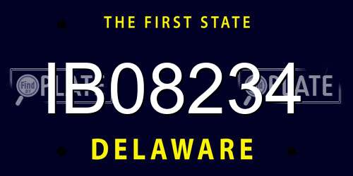 IB08234 Delaware License Plate