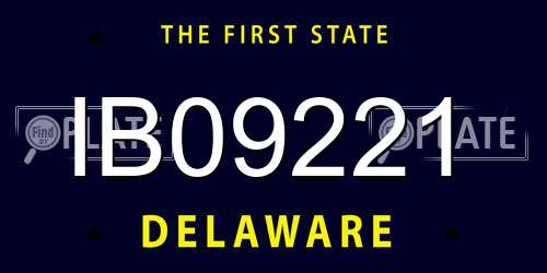 IB09221 Delaware License Plate
