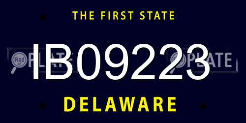 IB09223 Delaware License Plate
