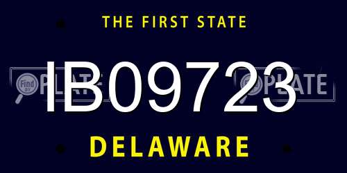 IB09723 Delaware License Plate