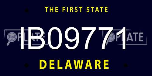 IB09771 Delaware License Plate