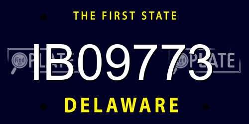 IB09773 Delaware License Plate