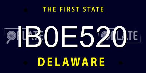 IB0E520 Delaware License Plate