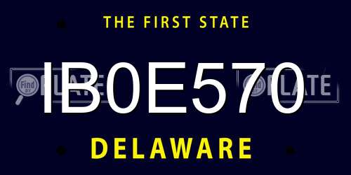 IB0E570 Delaware License Plate