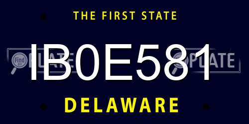 IB0E581 Delaware License Plate