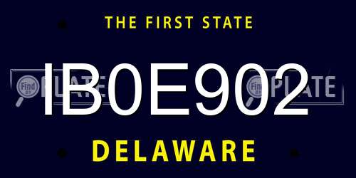IB0E902 Delaware License Plate