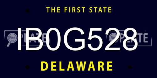 IB0G528 Delaware License Plate