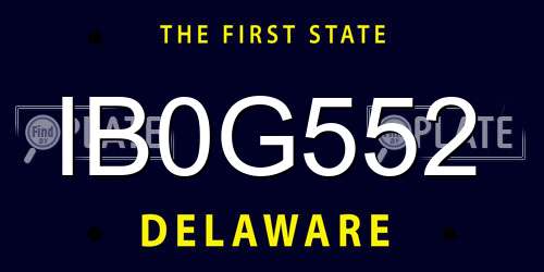 IB0G552 Delaware License Plate