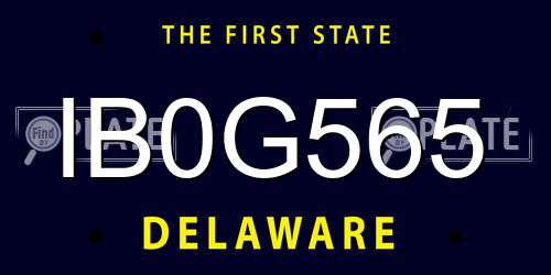 IB0G565 Delaware License Plate