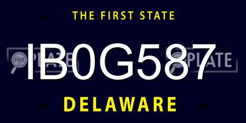 IB0G587 Delaware License Plate