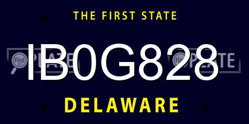 IB0G828 Delaware License Plate