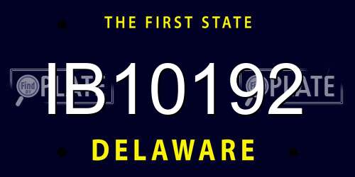 IB10192 Delaware License Plate