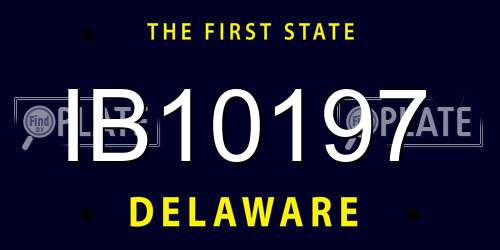 IB10197 Delaware License Plate