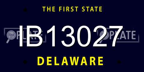 IB13027 Delaware License Plate