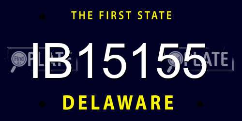 IB15155 Delaware License Plate