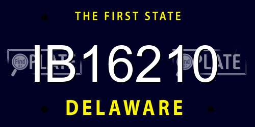 IB16210 Delaware License Plate