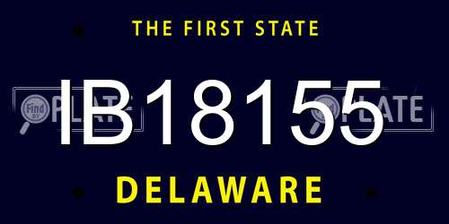 IB18155 Delaware License Plate