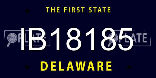 IB18185 Delaware License Plate