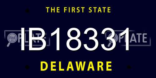 IB18331 Delaware License Plate