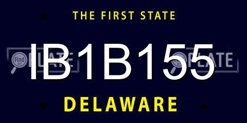IB1B155 Delaware License Plate